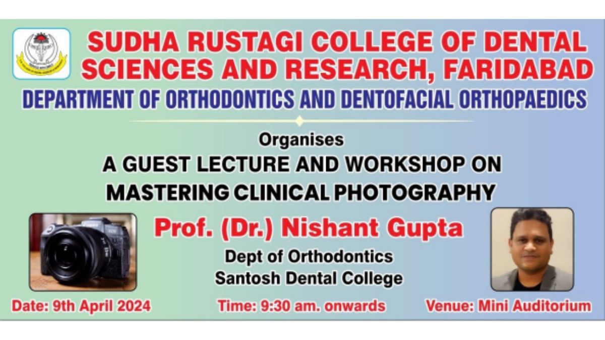 Guest Lecture & Workshop conducted on Mastering Clinical Photography. On 9th April 2024