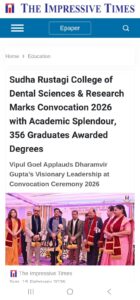 Sudha Rustagi College of Dental Sciences & Research Marks Convocation 2026 with Academic Splendour, 356 Graduates Awarded Degrees
