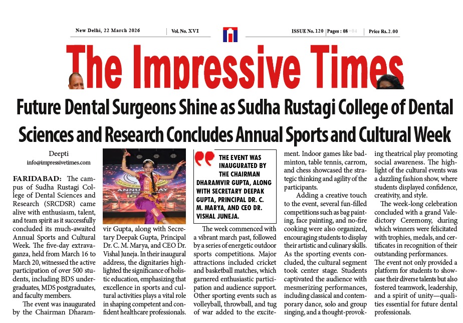Future Dental Surgeons Shine as Sudha Rustagi College of Dental Sciences and Research Concludes Annual Sports and Cultural Week