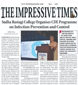 Sudha Rustagi College Organises CDE Programme on Infection Prevention and Control