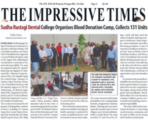 Sudha Rustagi Dental College Organises Blood Donation Camp, Collects 131 Units